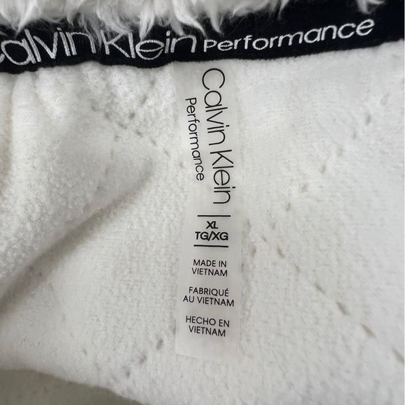 Calvin Klein Performance White Sherpa 3/4 Zip Pullover Sweatshirt Size XL Womens - Picture 2 of 5